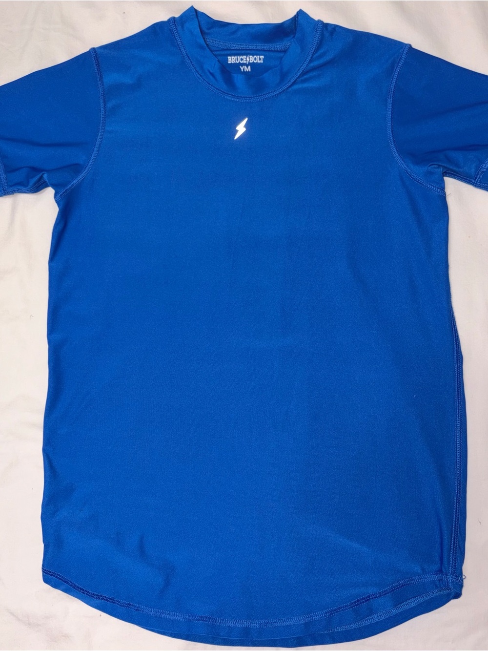 Bruce Bolt royal blue dri- fit shirt sz YM 10-12 EUC
